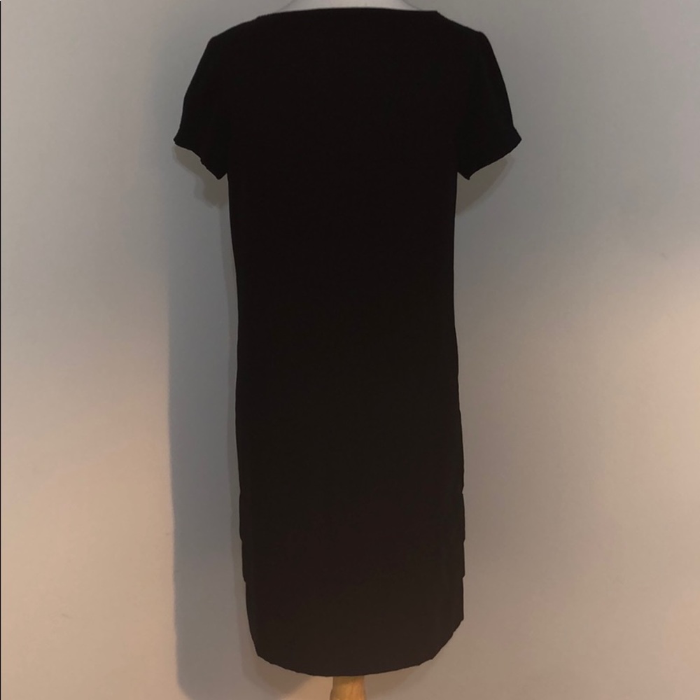 Zara Basic Short Sleeve Black Pullover Dress Xs - image 3
